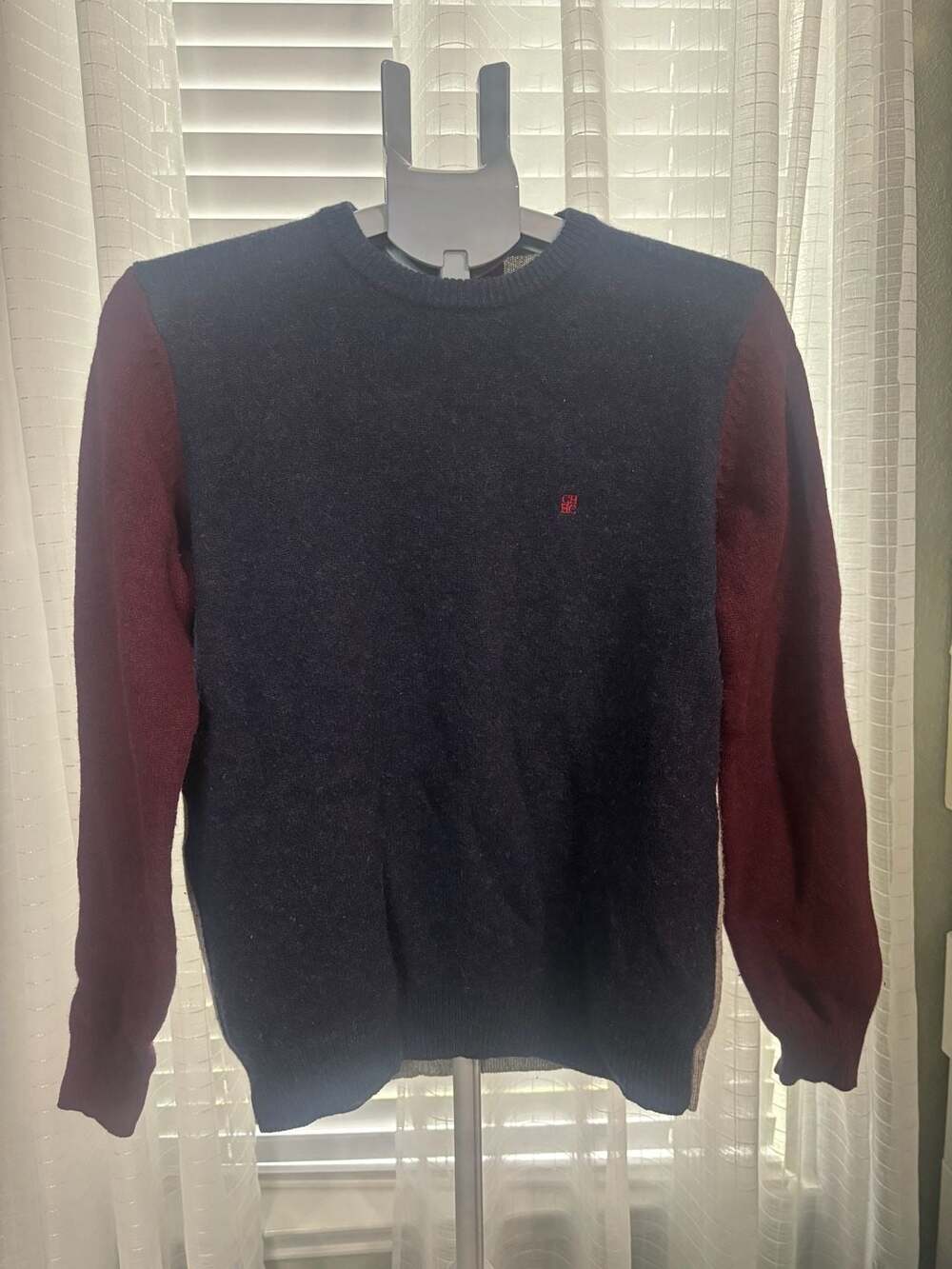 CH Carolina Herrera Lambswool Colorblock Elbow Patch Sweater Size M